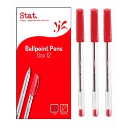 Stat Ballpoint Pen Stick 1.0mm Red Pack of 12_2